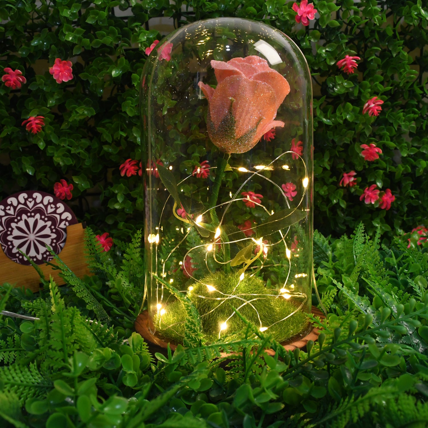 Glass Flower With Led Light Great Gift (1 Set) Glass Flower With Led Light Great Gift (1 Set)
